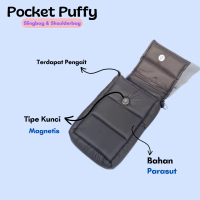 Asfour - Pocket Puffy Sling Phone Tas Hp 7inch Tali Mutiara Rantai Parasut Hologram Selempang Wanita