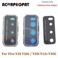 2PCS Novaphopat Black Back Camera Glass Lens With Adhesive For Vivo Y20 Y20s / Y20i Y12s Y30G Camera Lens Frame