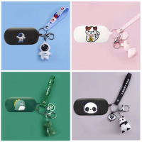 For B&O beoplay EX / beoplay EQ Case Cartoon Astronauts/Pandas/Cat Animal silicone Earphones Cover C