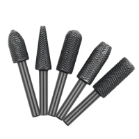 5Pcs Tungsten Carbide Burr Rotary Rasp File AX Cylindrical Shape Double Cut Milling Cutter For Die Grinder Drill Bits