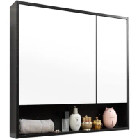 Black Full Body Mirror and Storage Sink(No Back Board) Bathroom Wall Storage Cabinet Over The Toilet Vanity Dressing Table Floor
