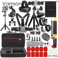 Vamson for Gopro 12 11 10 9 Sports Camera General Accessories Set Three Types of Tripods for Go Pro Hero 10 9 8 7 6 for Eken h8r