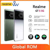 Unlocked Global ROM realme GT 5 5G 6.74'' 144Hz OLED GPS NFC Global ROM Snapdragon 8 Gen 2 50MP realme GT5 UP to 24GB 1TB