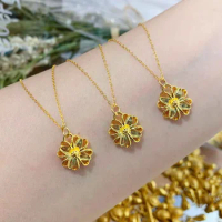 999 real gold pendants 24 k pure gold flower pendant for women gold jewelry about 0.3g/pc