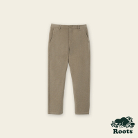 Roots男裝-城市悠遊系列 彈性保暖平織長褲-棕色