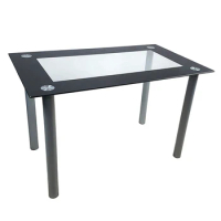 110cm Dining Table Tempered Glass Dining Table(only table)