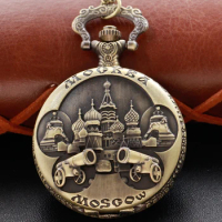 Royal Castle Salute Steampunk Roman Digital Quartz Pocket Watch Necklace Pendant Clock Chain Men's and Women's Gift