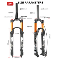 Quality MTB Fork Magnesium Alloy Air Fork 26/27.5/29 Inch Air Supension Rebound Adjustment Straight/Tapered RL/LO Bike Fork