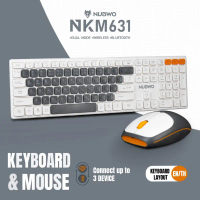 แป้นพิมพ์ไร้สาย Nubwo NKM-631/NKM643   Keyboard+Mouse 2 โหมด   เชื่อมต่อแบบไวร์เลส+บลูทูธ ปุ่มนุ่ม ไ