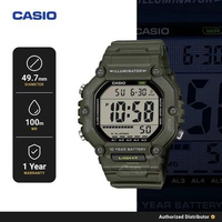 Casio General Jam Tangan Pria Digital Resin Army Green Original AE-1600HX-3AVDF Green Army