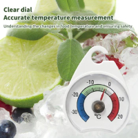 Kitchen Refrigerator Freezer Thermometer Fridge Refrigeration Temperature Gauge with Hook Home Temp Stand Dial Type -30 to 20°C