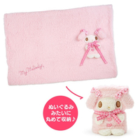 【震撼精品百貨】My Melody_美樂蒂~日本SANRIO三麗鷗 美樂蒂可收納式玩偶毛毯披肩 (格子蝴蝶結)*62701