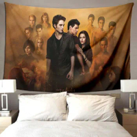Movie Printed Tapestry Twilight Wall Hanging Home Decor Tapestry Painting Drawing Vampire Movie Poster Bedroom Living Room Decor