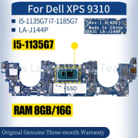 For Dell XPS 9310 Laptop Mainboard LA-J144P 08642J 07P9Y7 0782YH i5-1135G7 i7-1185G7 RAM 8GB 16G Notebook Motherboard