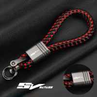 For Suzuki SV650 SV 650 SV650X SV650S Accessories Custom LOGO Motorcycle Braided Rope Keyring Metal Keychain