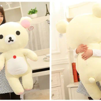 big plush Rilakkuma bear plush toy relax white teddy bear soft throw pillow birthday gift about 110cm w5308