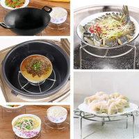 Stainless Steel Steamer Rack Multi Purpose Steam Tray Stock Pot Steaming Tray Stand Kitchen Cookware Rice Cooker Cooking Tool