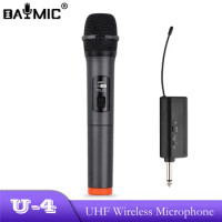 Handheld Wireless Microphone UHF Dynamic Mic With Portable Mini Receiver 6.35mm Plug For Speaker Karaoke System Home