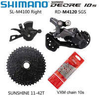 SHIMANO DEORE 10 speed Groupset include M4100 Shifter M4120/M5120 Rear Derailleur SUNSHINE Cassette 42T 46T 50T and VXM Chain