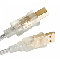 USB2.0 A公-B公透明雙隔離強化印表機傳輸線 5M