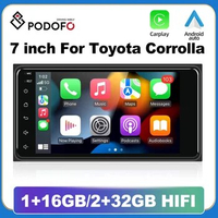 Podofo 2 din android 10 Universal Car Multimedia Radio Player CarPlay 2Din Stereo For Toyota CROWN CAMRY HIACE PREVIA COROLLA