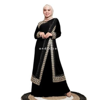 Andinicollection Abaya Hitam 115 - Gamis Hitam Bordir / Abaya Hitam Bordir / Abaya Umroh / Abaya Tur