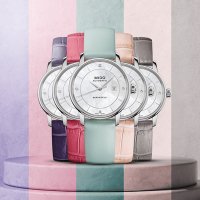 MIDO 美度 官方授權 Baroncelli 永恆系列 經典漾彩機械鑽石女錶 套錶 母親節禮物-30mm M0372071610600