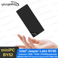 Youyeetoo BY52 Jasper Lake N100 Windows 11 Mini PC Stick LPDDR5 16GB 1TB NVME SSD WIFI 6 BT 4K 1000M Desktop Gaming Computer
