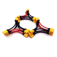 Amass đầu nối pin nối tiếp xt90 Dây cáp silicon bọc 10awg Dây cáp chuyển đổi pin Lipo 1 cái sang 2 đ