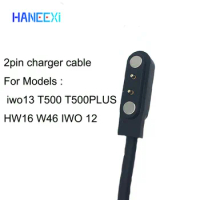 high quality 80cm 2Pin Magnetic Charging chargers data Cable For iwo14 T500 T500PLUS HW16 W46 IWO 12 iwo13 Smart watch Charger