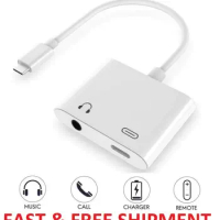 USB Type C to 3.5mm Aux + Type C Adapter Headphone Jack Splitter Audio Charging