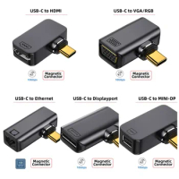 Chenyang USB Type C to Mini DP Displayport ＆ VGA RGB ＆ HDTV ＆Ethernet Network LAN Adapter Monitor Converter Magnetic Adapter