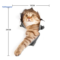 Stiker kucing lucu 3D stickers hewan nyata Cat 3D tembok dinding aksesoris dekorasi wall sticker uni
