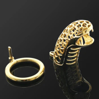 Gold snake Chastity Device Steel Chastity Spikes Metal Cock Cage Chastity Belt Lock Cock Sex Cock Ring CBT Devices BDSM toys
