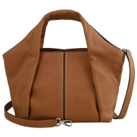 TOD S  Shirt Shopping Bag Mini 系列牛皮提式/斜背兩用包(咖)