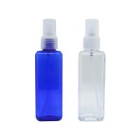 【收納家】亮面方形PET噴霧分瓶｜100ml 4入組(空瓶 瓶罐 塑膠瓶 噴霧瓶 酒精噴霧瓶)