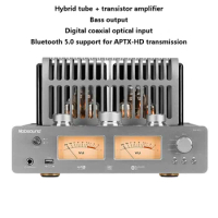Audiophile Tube Amplifier 2.1 Channel Bluetooth 5.0 APTXHD HD Format Transmission HIFI Hybrid Amplifier USB Lossless Readout