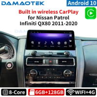 Damaotek Android 10 12.3 Inch 6+128 Autoradio Multimeida Car Radio Player For Nissan Patrol 2011 - 2020 Navigation GPS WIFI 4G