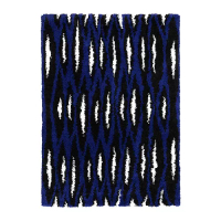 BULLERREMSA 長毛地毯, 藍色 白色/黑色, 133x195 公分