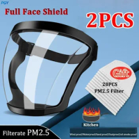 Work Protection Mask Full Face Protector Shield Transparent Facial Protector Face Protective Screen Kitchen Accessories Gadgets