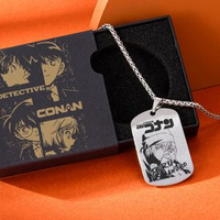 偵探少年動漫周邊項鏈柯南怪盜基德鈦鋼灰原哀牌禮物吊墜男女掛件