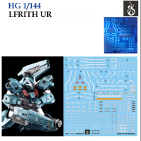 for HG 1/144 EDM-GA-01 Lfrith UR High Grade HGTWFM 17 D Witch FM Mercury Water Slide Pre-Cut UV Light Reactive Decal Sticker