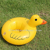 ✤宜家✤充氣式黃色小鴨造型飲料套 游泳池可樂套 黃色小鴨造型充氣杯座 夏日必備