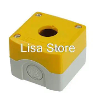22mm Hole Yellow Gray Plastic Push Button Switch Holder Control Box