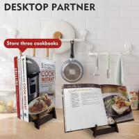 Recipe Display Stand Tablet Stand Holder Wooden Cook Book Stand Pine Wood Open Book Stand Pine Charcoal Tabletop Stand