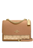 Coach Coach Klare 標誌性帆布斜背包 - 淺棕色