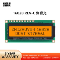 Winstar 16 PIN Wh1602B-YYK 1602B Rev.C LCD1602 LCD1602 2004 12864 Module Orange Light Black Characters HD44780 Controller