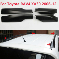 4ชิ้น/เซ็ตสีดำแร็คหลังคารางฝาท้ายฝาครอบป้องกันเชลล์สำหรับโตโยต้า RAV4 XA30 2006-2012 Parts1.6อัตโนมัติ
