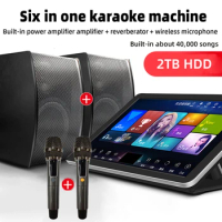 XIHATOP home ktv audio set home karaoke player built-in DSP mixer microphone 2TB HDD 40k songs family restaurant club jukebox
