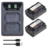 NP-FZ100 NPFZ100 Battery LED Dual USB Charger Type C Port for Sony NP-FZ100, BC-QZ1, Sony Alpha A7 III, A7R III, A7R IV